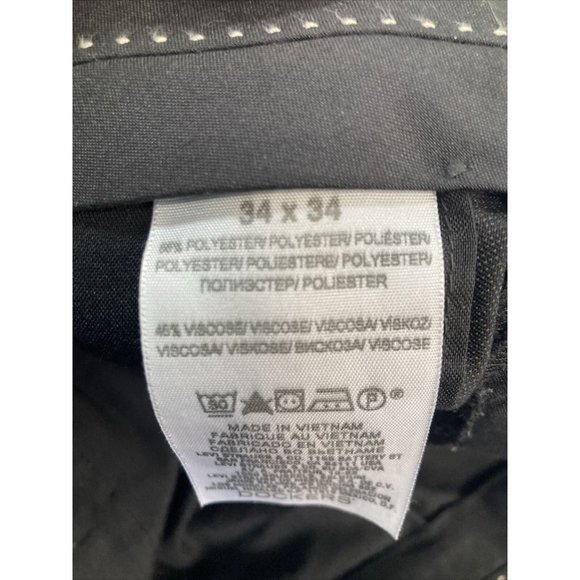 Dockers D2 Straight Fit Grey Black  Pants Men's 34x34 Pleated Dress Pants - Picture 5 of 6